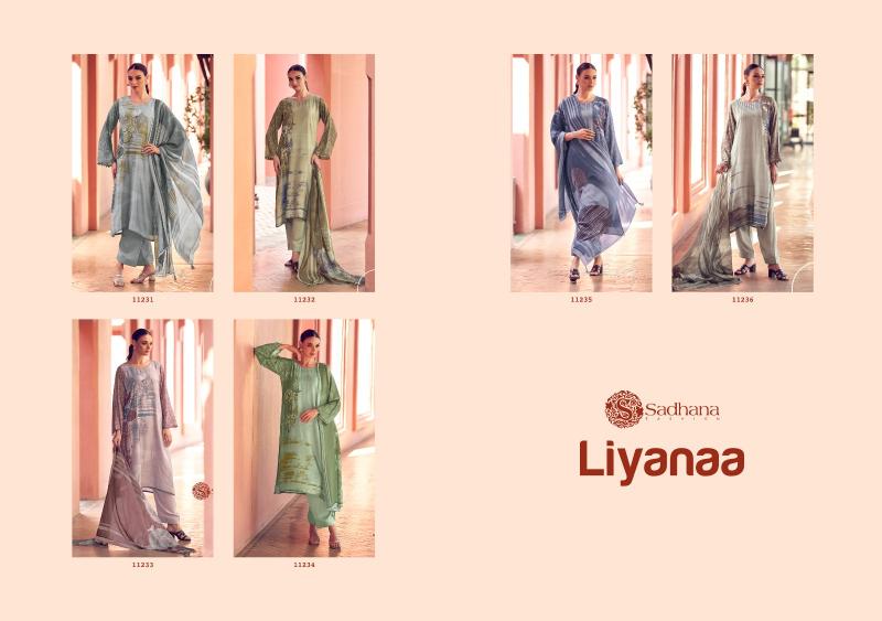 Sadhana Fashion Liyanaa Catalog Pure Musline Silk Digital print Wholesale 