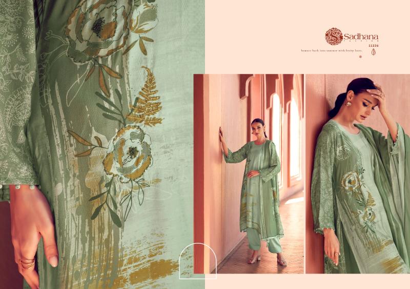 Sadhana Fashion Liyanaa Catalog Pure Musline Silk Digital print Wholesale 