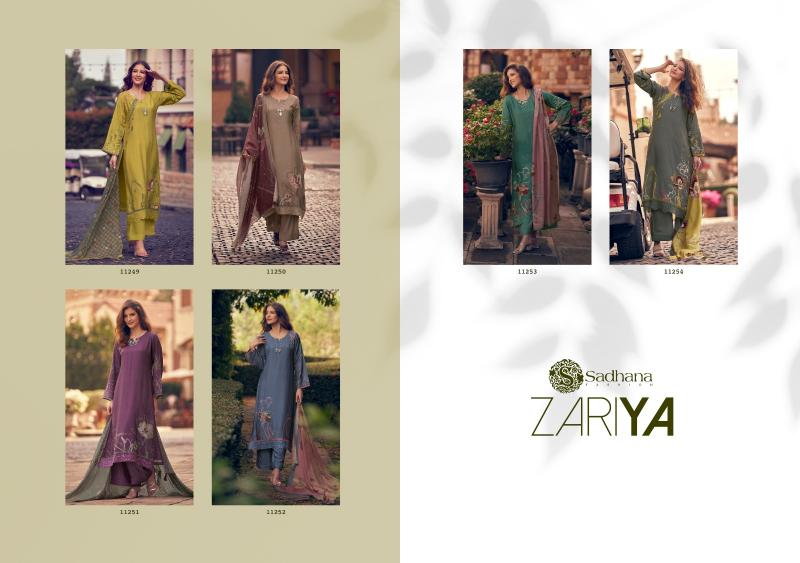 Sadhana Fashion Zariya Pure Musline Silk Salwar Kameez Wholesale Catalog 