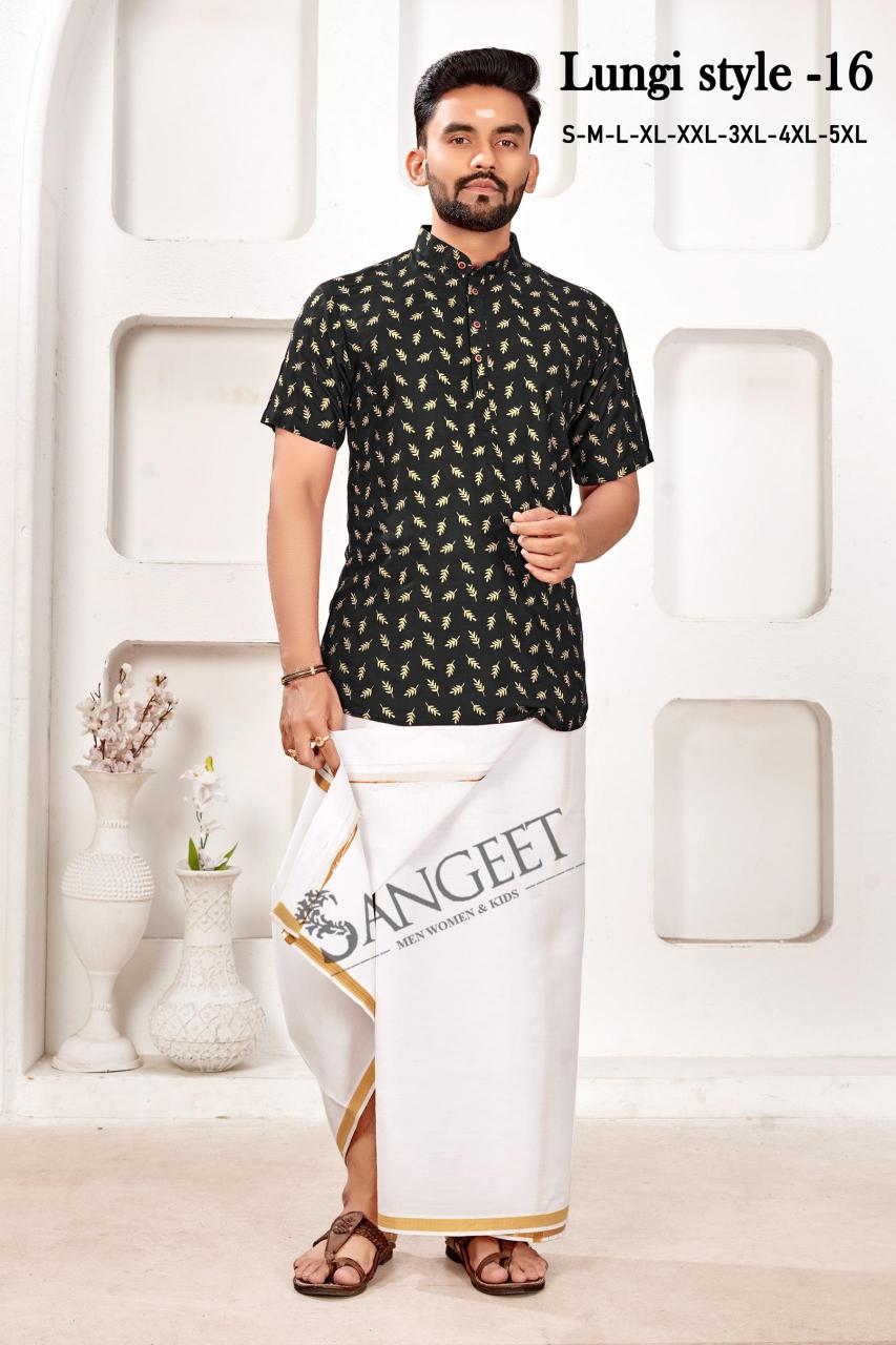 Sangeet Lungi Style Vol 16 printed mens shirts uk