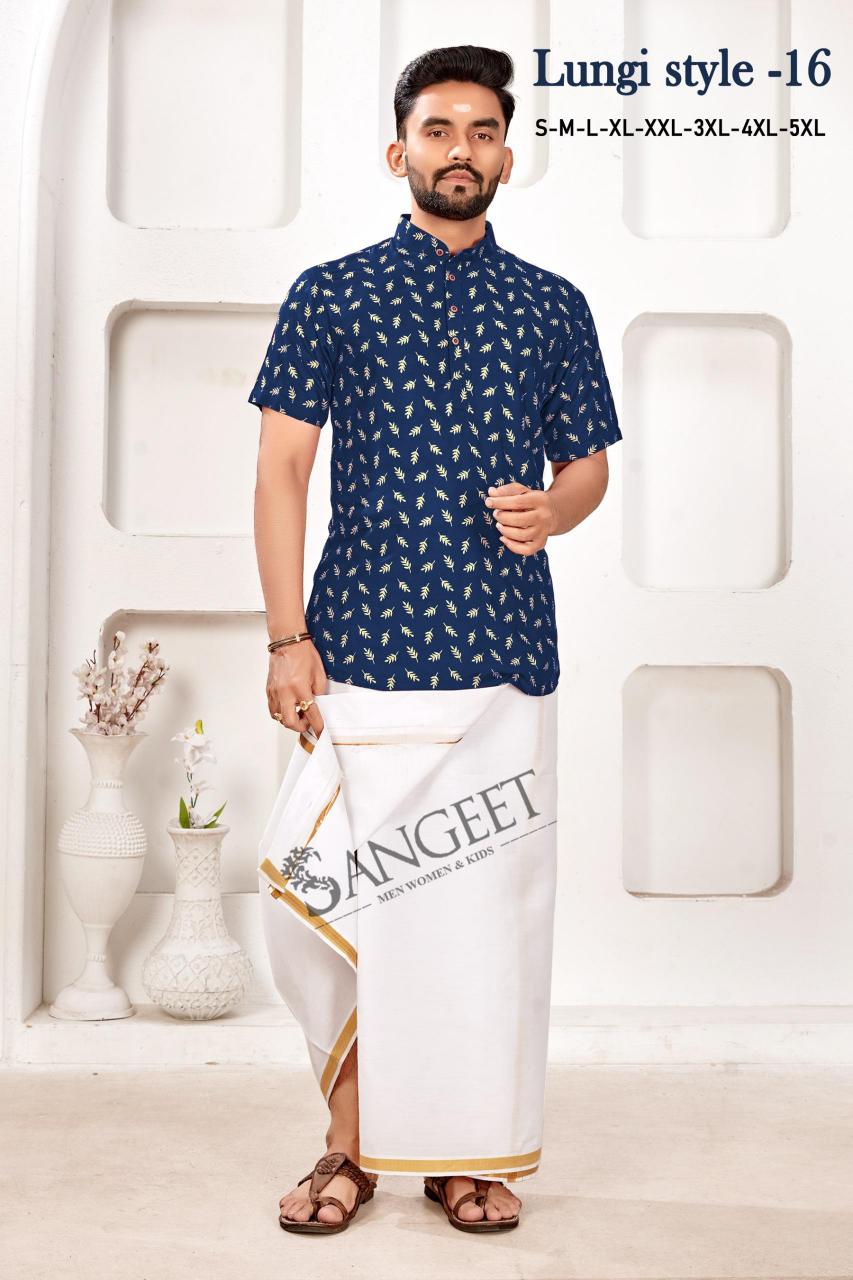 Sangeet Lungi Style Vol 16 printed mens shirts uk