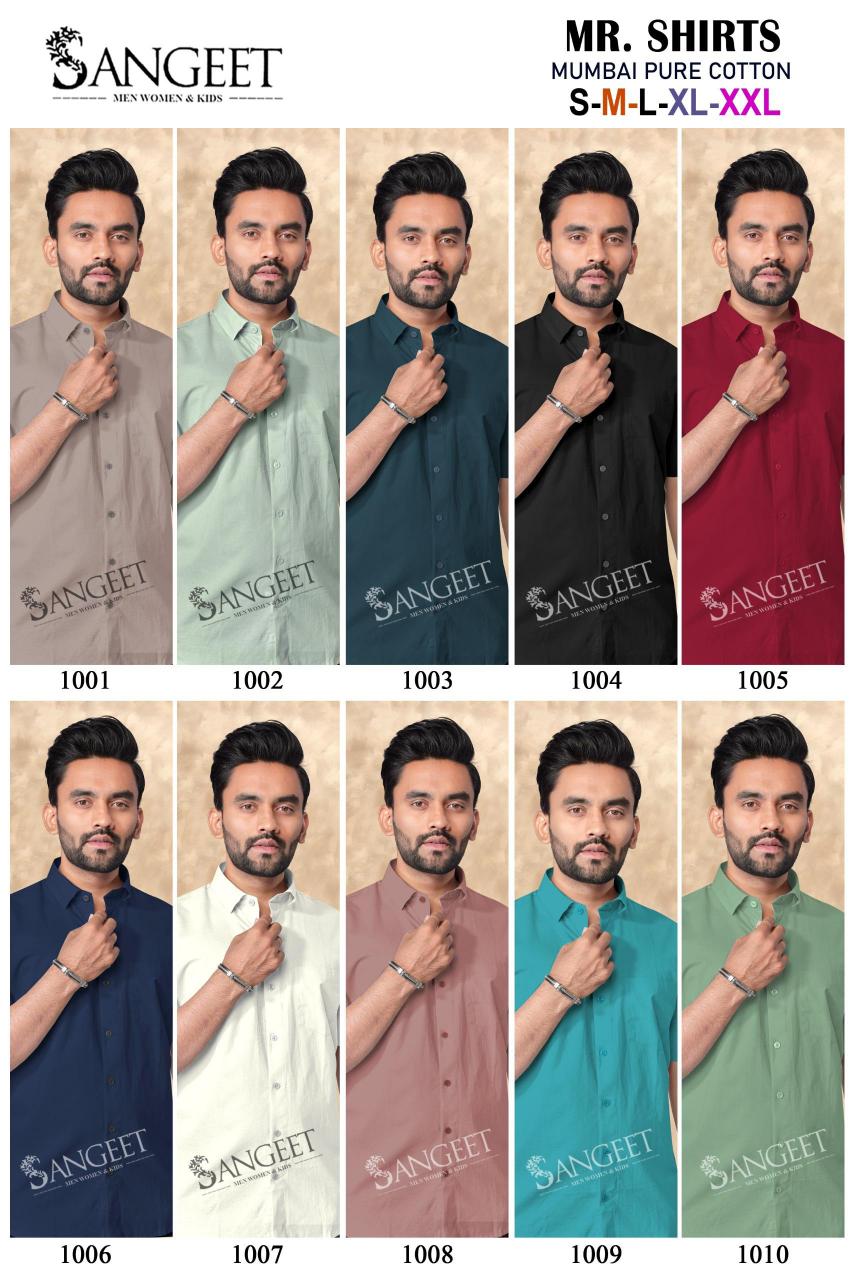 Sangeet Mumbai Pure Cotton mens shirts Wholesale Catalog