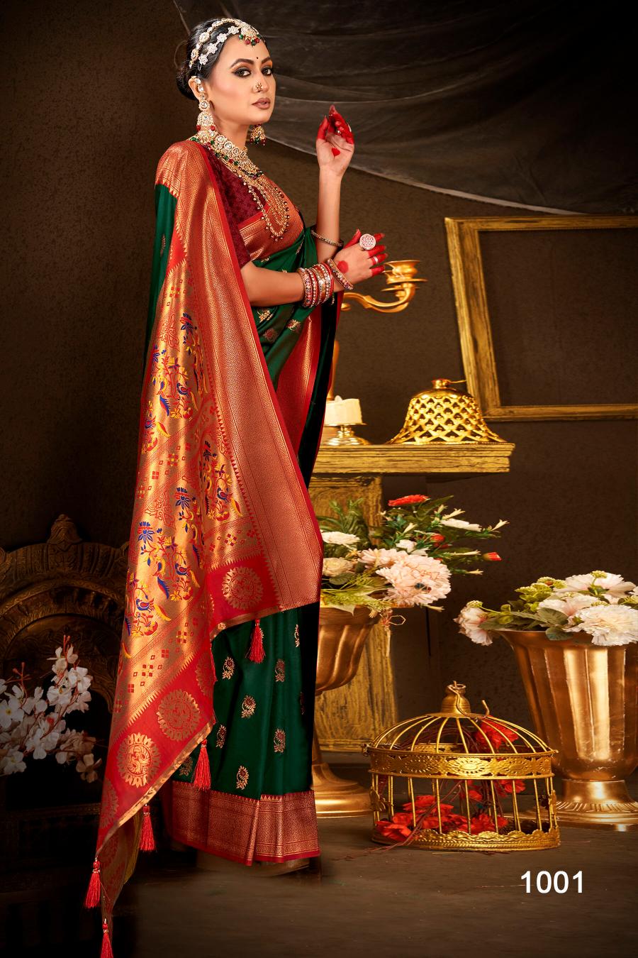 Saroj Nath Paithani Swarovski  50*600 silk saree in surat with price wholesale