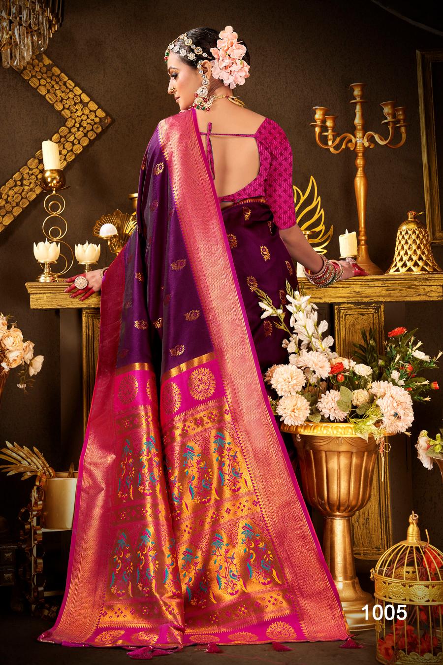 Saroj Nath Paithani Swarovski  50*600 silk saree in surat with price wholesale