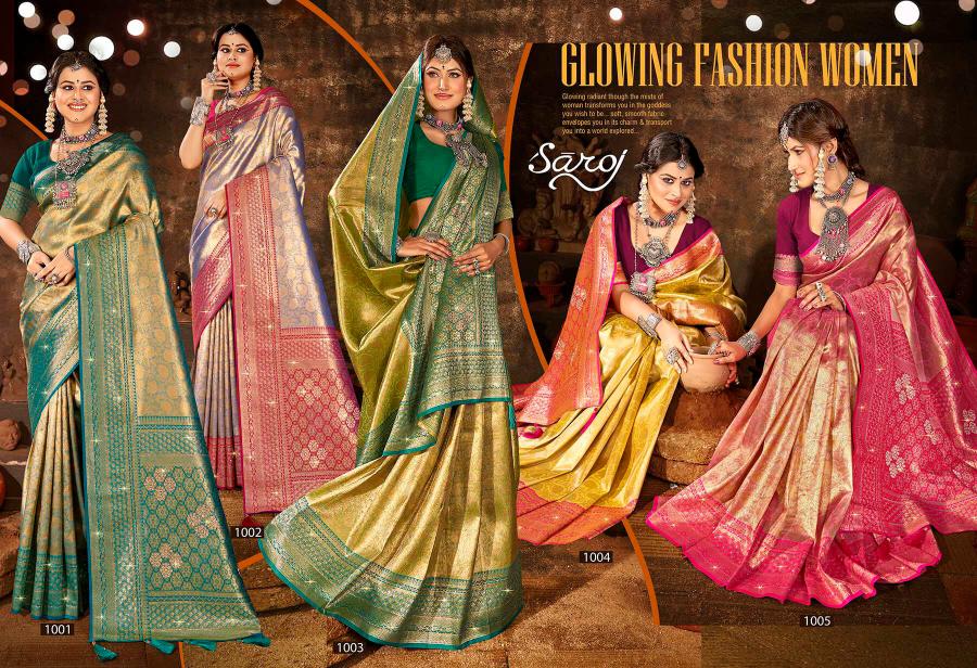 Saroj Sangeeta tissue swarovski vol.1 Tissue silk saree in surat with price wholesale