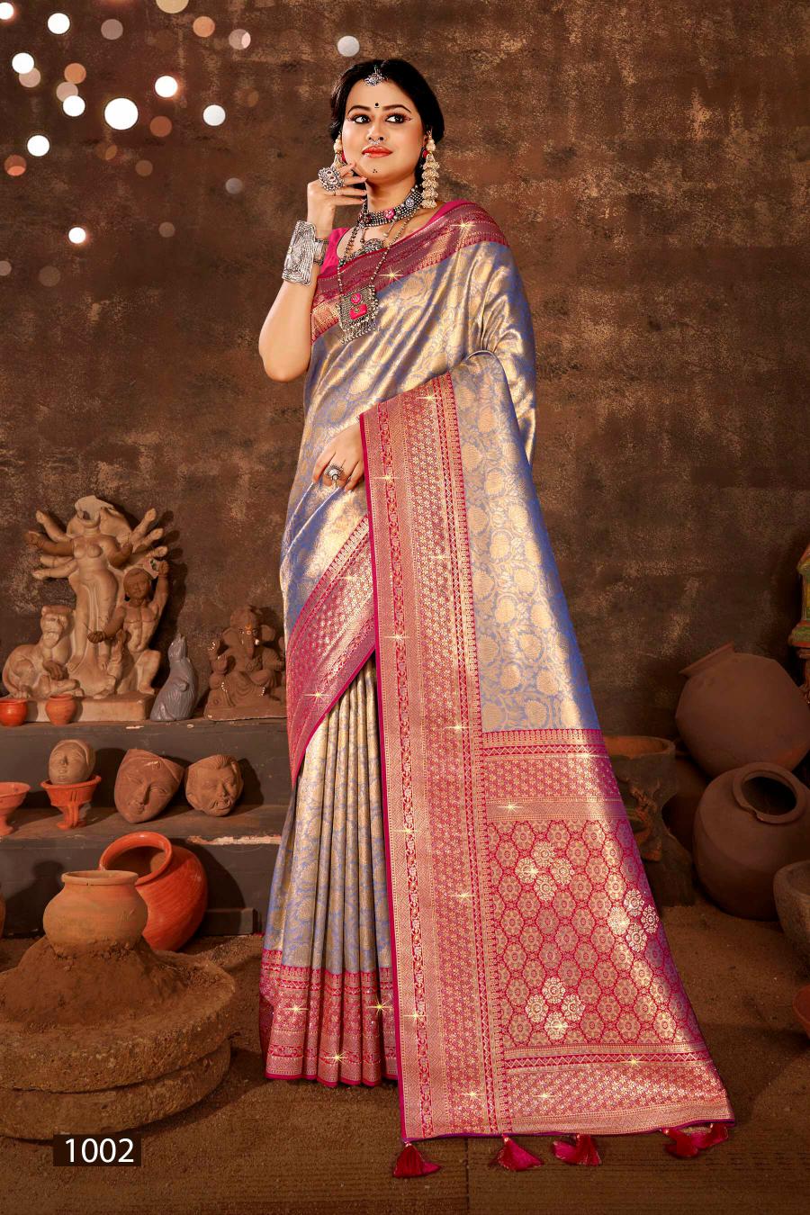 Saroj Sangeeta tissue swarovski vol.1 Tissue silk saree in surat with price wholesale