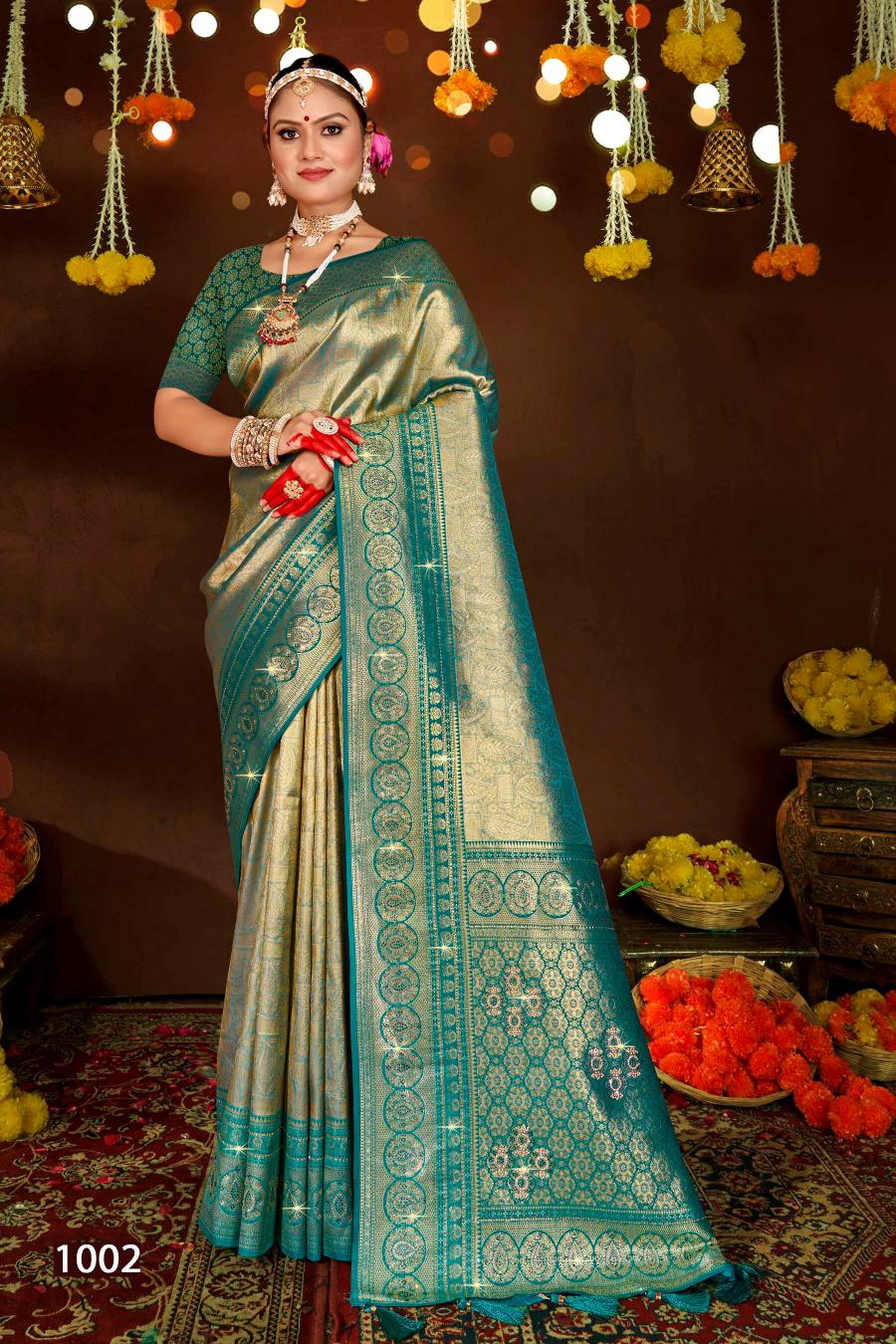 Saroj Sangeeta tissue swarovski vol.2 Tissue silk saree in surat with price wholesale