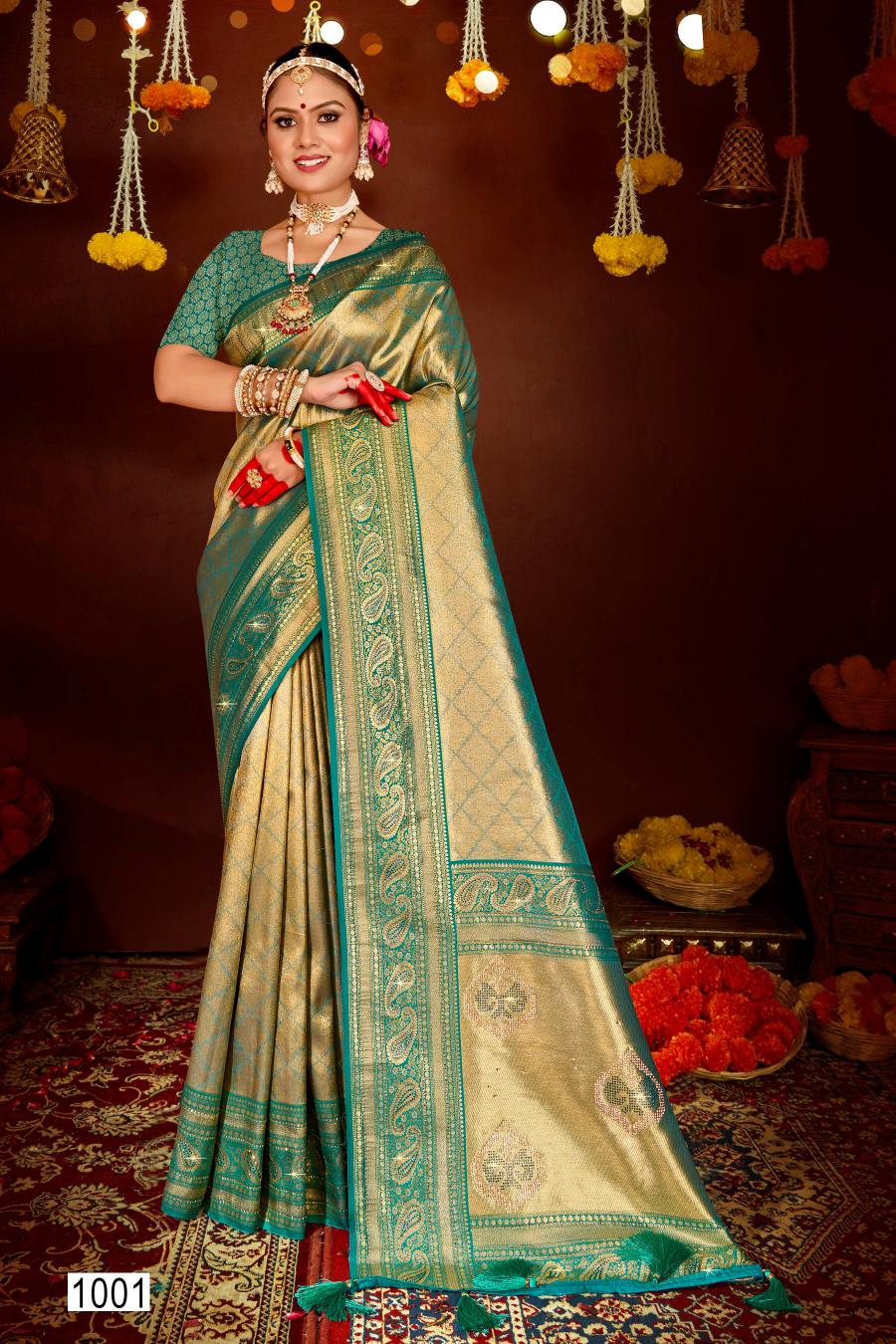 Saroj Sangeeta tissue swarovski vol.3 Tissue silk saree in surat with price wholesale