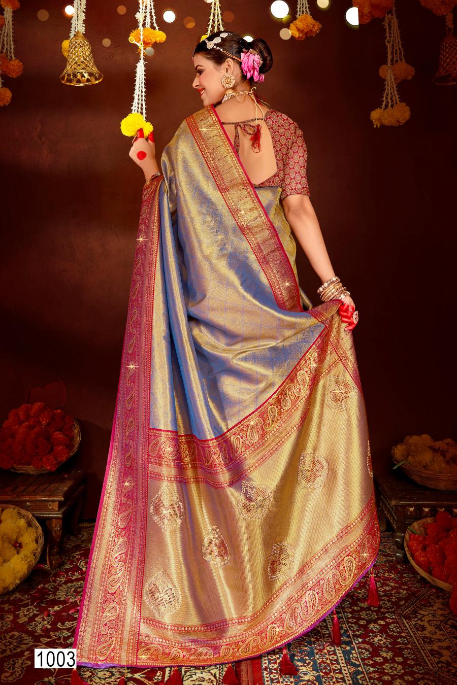 Saroj Sangeeta tissue swarovski vol.3 Tissue silk saree in surat with price wholesale