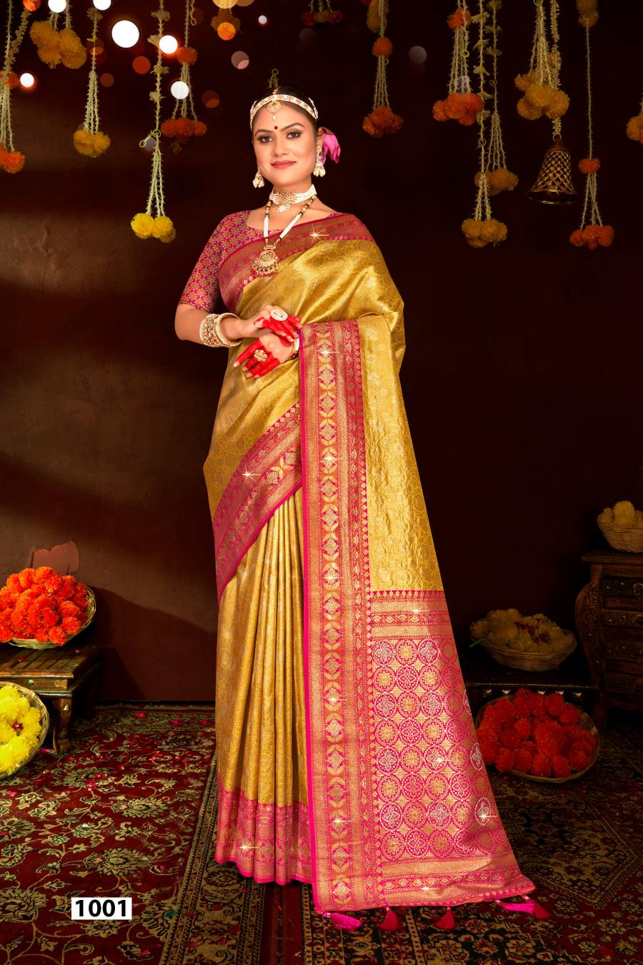 Saroj Sangeeta tissue swarovski vol.4 Tissue silk saree in surat with price wholesale