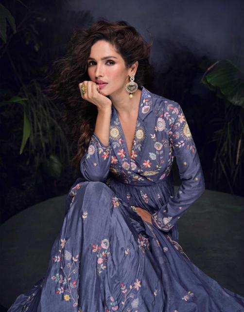 Sayuri Mrunal Catalog Chinon Silk Designer Gown buy kurtis online wholesale