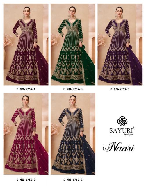 Sayuri Naari Catalog Chinon Silk designer salwar kameez at wholesale price