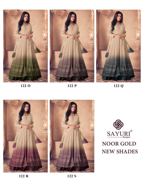 Sayuri Noor Gold 122 New Shades Georgette Designer Indo west 