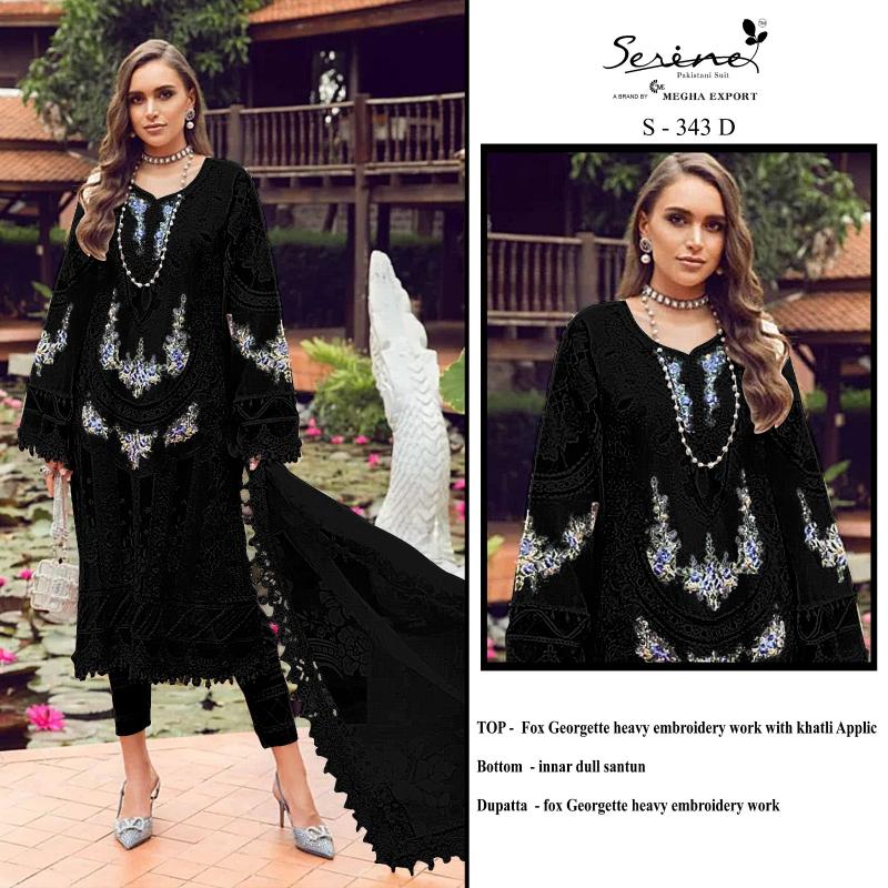 Serine S 343 Fox Georgette pakistani straight pant suits