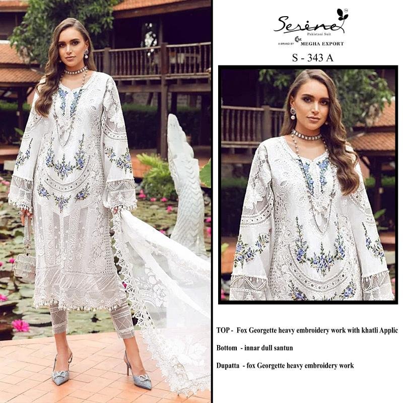 Serine S 343 Fox Georgette pakistani straight pant suits