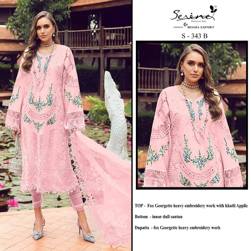 Serine S 343 Fox Georgette pakistani straight pant suits