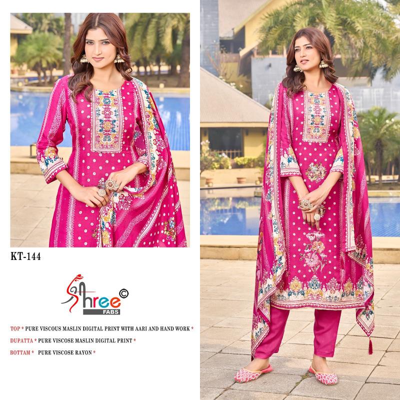 Shree Fab Kt 144 Catalog pakistani suit neck design