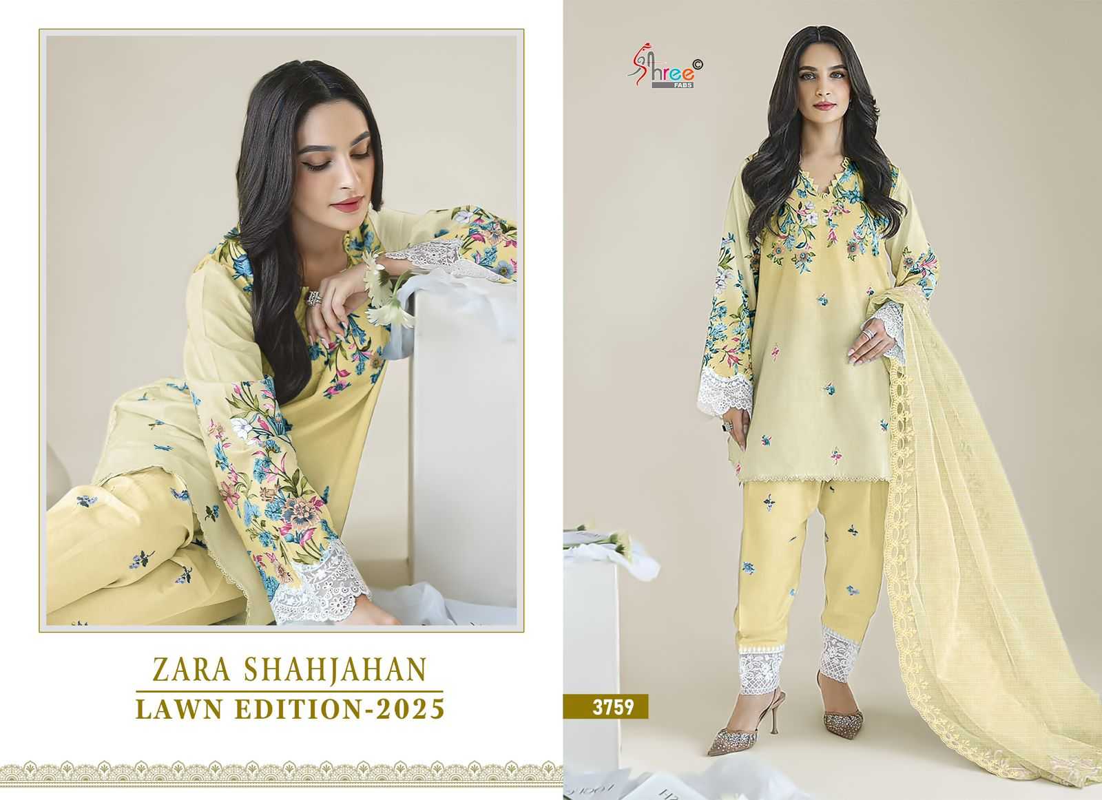 Shree Fab Zara Shahjahan Lawn Edition 25 pakistani style pathani suit