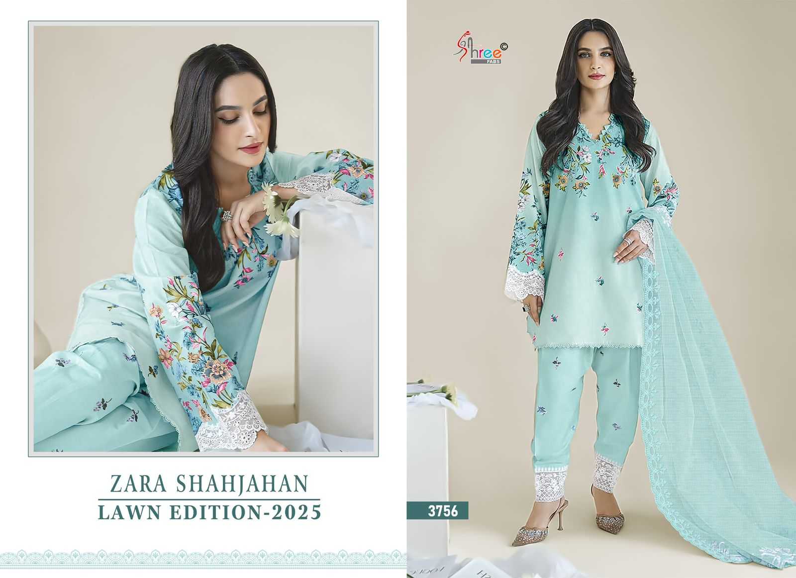 Shree Fab Zara Shahjahan Lawn Edition 25 pakistani style pathani suit