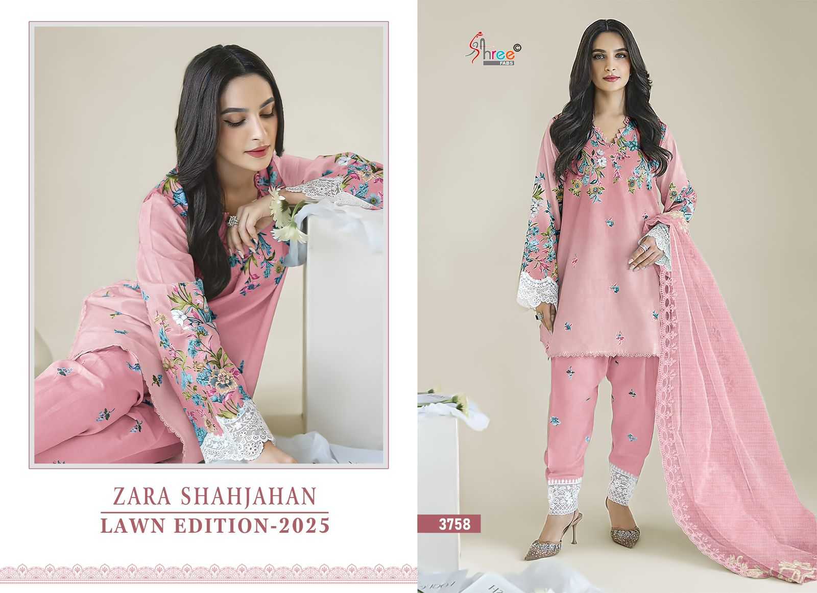 Shree Fab Zara Shahjahan Lawn Edition 25 pakistani style pathani suit