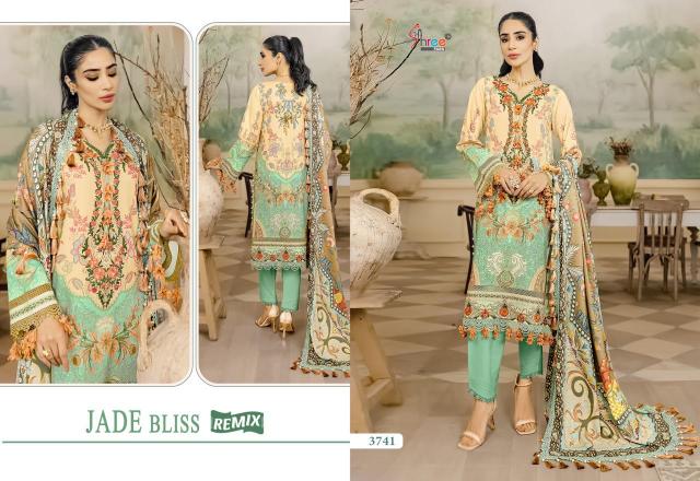 Shree Fabs Jade Bliss Remix Catalog Cotton Dupatta Pakistani suit set