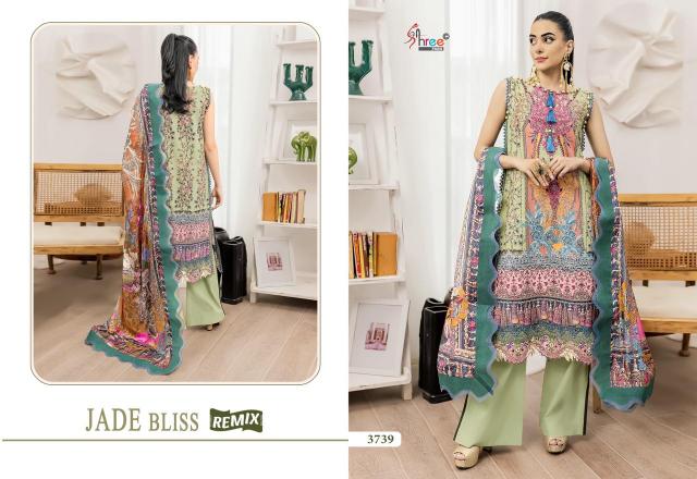 Shree Fabs Jade Bliss Remix Catalog Cotton Dupatta Pakistani suit set