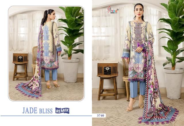 Shree Fabs Jade Bliss Remix Catalog Cotton Dupatta Pakistani suit set