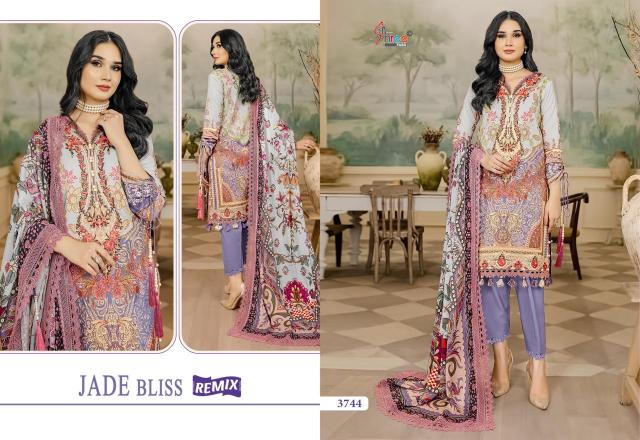 Shree Fabs Jade Bliss Remix Catalog Cotton Dupatta Pakistani suit set