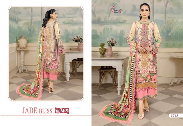 Shree Fabs Jade Bliss Remix Catalog Cotton Dupatta Pakistani suit set