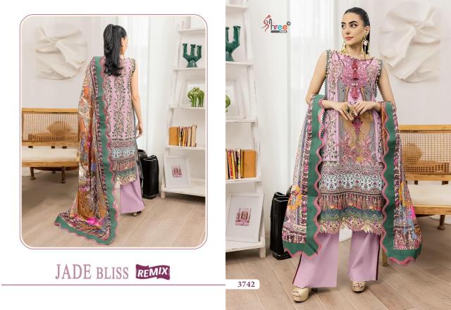 Shree Fabs Jade Bliss Remix Catalog Cotton Dupatta Pakistani suit set