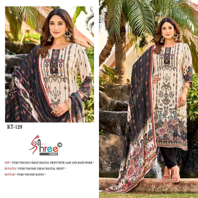 Shree Fabs Kt 129 Viscose Digital Printed wholesale market pakistani suit