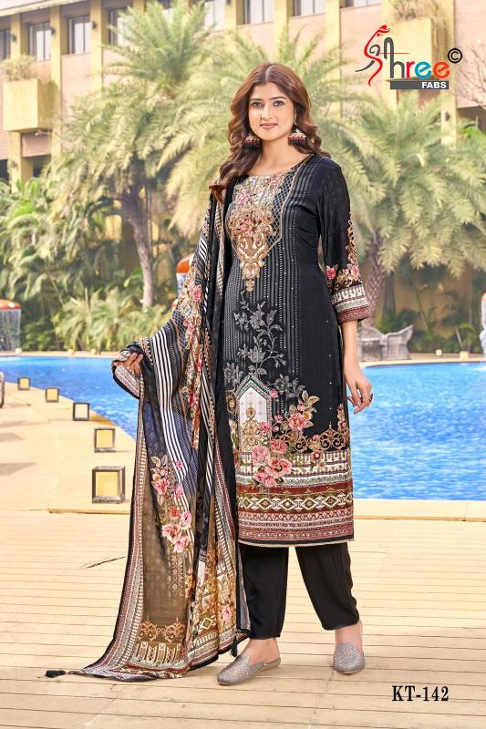 Shree Fabs Kt 142 Catalog Viscose Digital Printed straight long pakistani suits