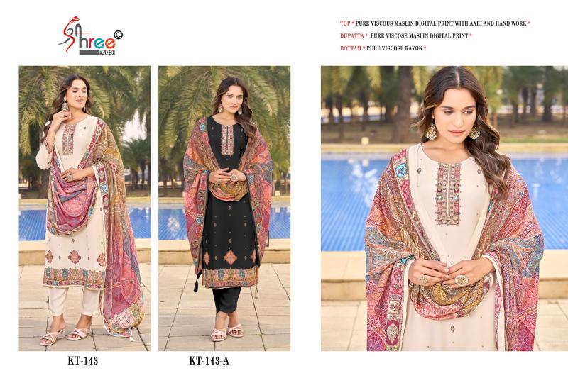 Shree Fabs Kt 143 Catalog Viscose Digital Printed pakistani look suits