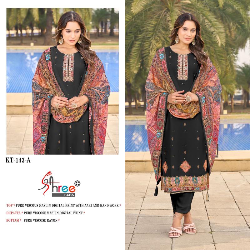 Shree Fabs Kt 143 Catalog Viscose Digital Printed pakistani look suits