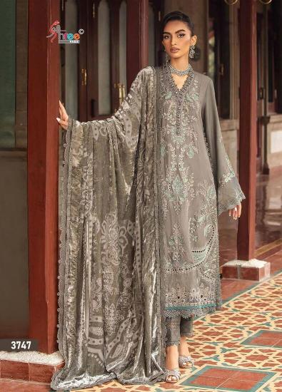 Shree Fabs Maria B Luxe 3745 To 3747 Chiffon Dupatta Pakistani Suit Wholesale Catalog