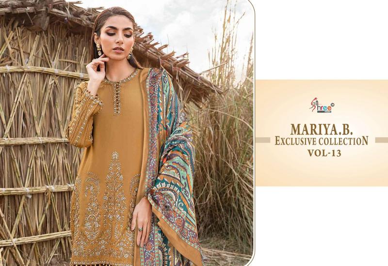 Shree Fabs Mariya B Exclusive Collection Vol 13 Catalog Chiffon Dupatta pakistani suits