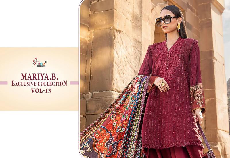 Shree Fabs Mariya B Exclusive Collection Vol 13 Catalog Chiffon Dupatta pakistani suits