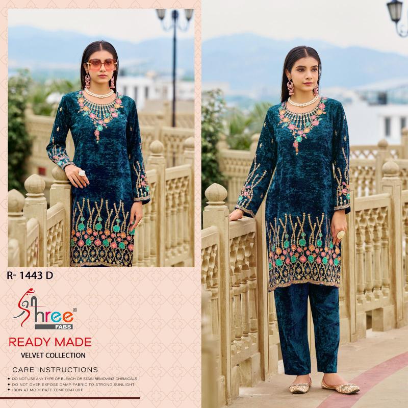 Shree Fabs R 1443 Viscous crush velvet Pakistani Suit Wholesale Catalog 