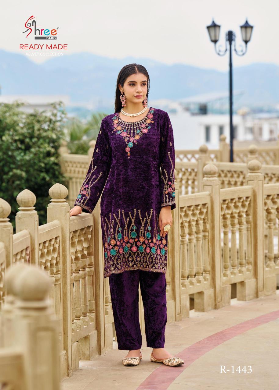 Shree Fabs R 1443 Viscous crush velvet Pakistani Suit Wholesale Catalog 