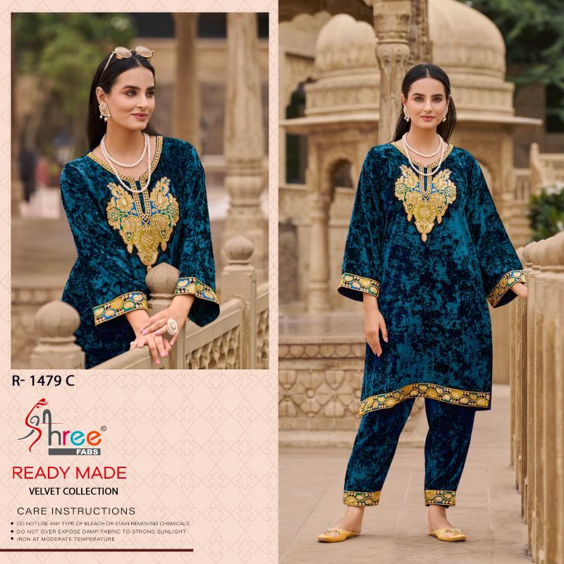 Shree Fabs R 1479 Velvet pakistani printed suits online