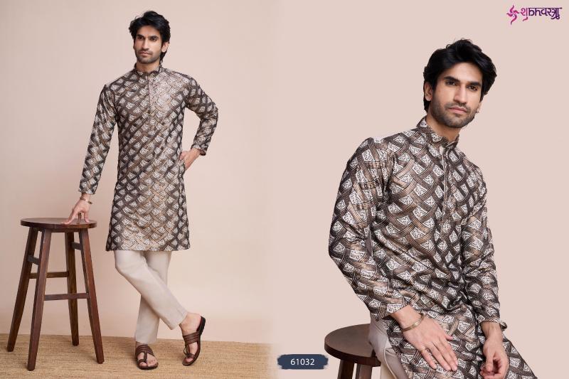 Shubhvastra Mens Tradition Catalog Silk Embroidered Mens Kurta