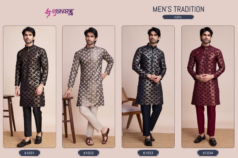 Shubhvastra Mens Tradition Catalog Silk Embroidered Mens Kurta