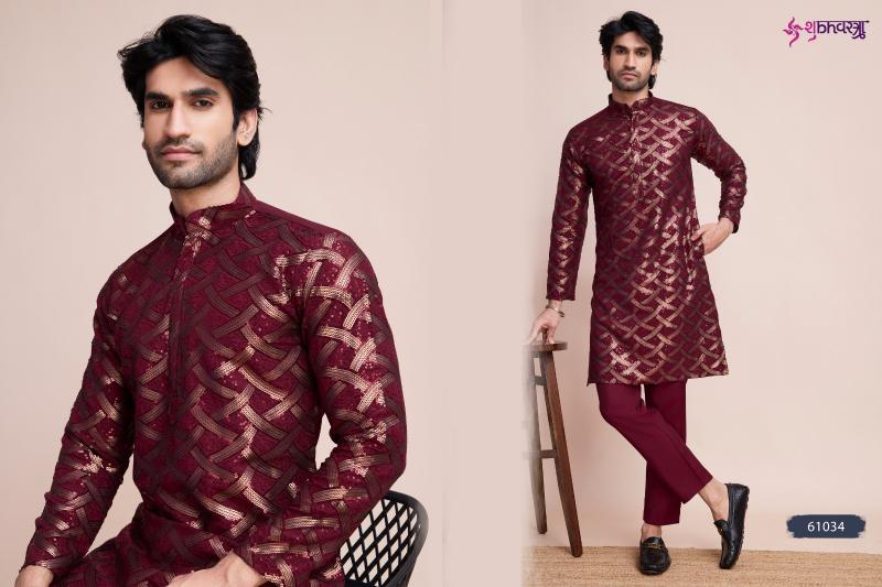 Shubhvastra Mens Tradition Catalog Silk Embroidered Mens Kurta