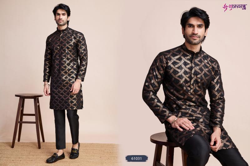 Shubhvastra Mens Tradition Catalog Silk Embroidered Mens Kurta