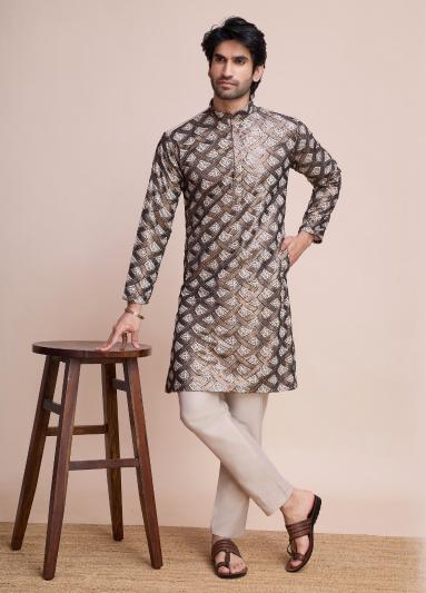 Shubhvastra Mens Tradition Catalog Silk Embroidered Mens Kurta