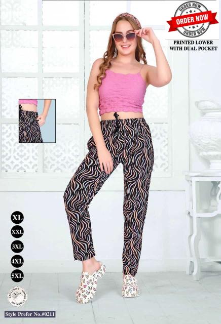 SUMMER SPECIAL VOL.#AT0211 Printed Lower Dual Pocket With Excl Zipp Pocket Night Pant