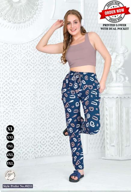 SUMMER SPECIAL VOL.#AT0211 Printed Lower Dual Pocket With Excl Zipp Pocket Night Pant