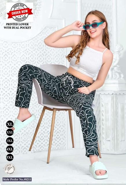 SUMMER SPECIAL VOL.#AT0211 Printed Lower Dual Pocket With Excl Zipp Pocket Night Pant