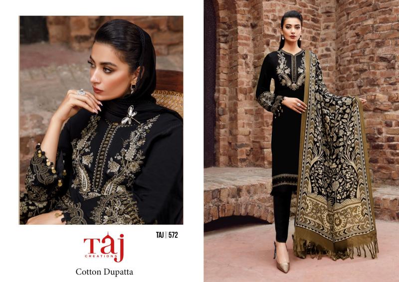 Taj 572 To 574 Chiffon Dupatta Pakistani Suits Wholesale Catalog