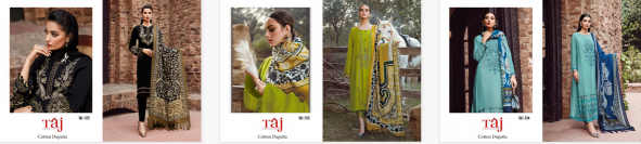 Taj 572 To 574 Chiffon Dupatta Pakistani Suits Wholesale Catalog